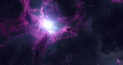 Space flight travelling through nebula Stock Footage 235346331