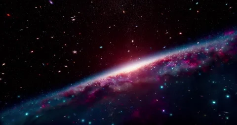 Space flight under Galaxy Stock Footage 236920618