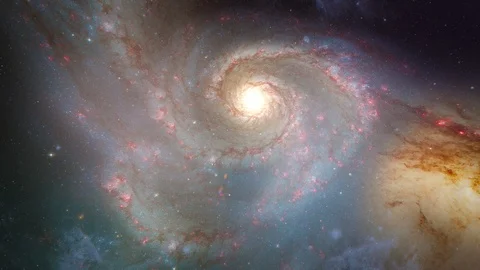 Space Flight to the Whirlpool Galaxy 4K Stock-Footage 107921275