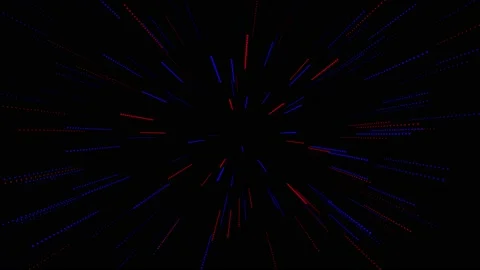 Space Fly Abstract Blue And Red Lines, Looped Stock Footage 237954223