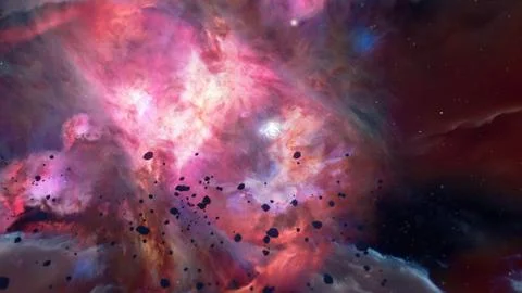 Space Flying Into The Galaxy Stock Photos