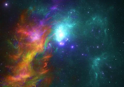 Space fractal background Stock Illustration