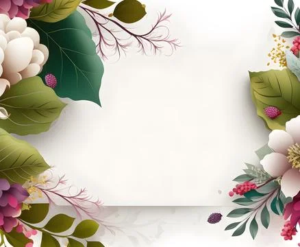 Space frame for text with floral elements. background for greeting card, ge.. Stock Illustration