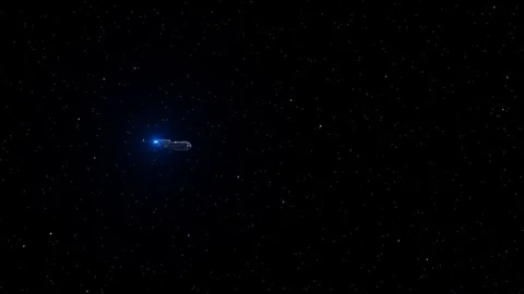 Space Freighter Makes Its Way Into Deep Space HD Stock Footage 74127065