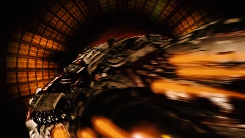 Space Frigate flight into Mars Stock Footage 266996521