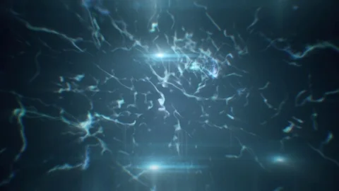 Space full of electric strings appearing and disappearing Video stock 83187227