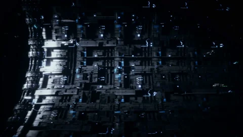 Space futuristic base with ships traffic. Futuristic concept. Realistic 4k Video stock 201625618