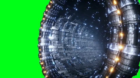 Space futuristic base with ships traffic. Futuristic concept. Green screen 4k Video stock 201626794