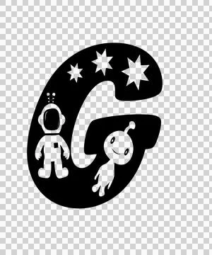 Space G Letter With Astronaut Stock Illustration