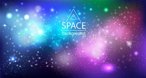 Space galaxy background with cosmic light and stars Stock Illustration