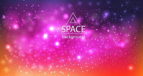 Space galaxy background with cosmic light and stars Stock Illustration