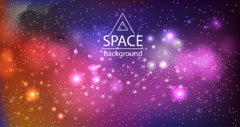 Space galaxy background with cosmic light and stars Stock Illustration