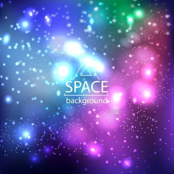 Space galaxy background with cosmic light and stars Stock Illustration