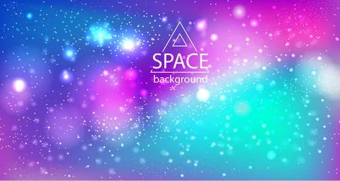 Space galaxy background with cosmic light and stars Stock Illustration