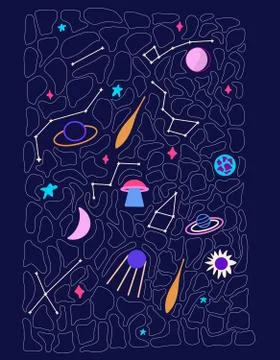 Space Galaxy beautiful background template. Stock Illustration