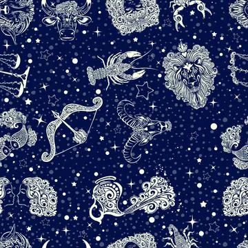 Space Galaxy constellation seamless pattern print could be used for textile,  イラスト素材