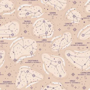 Space Galaxy constellation seamless pattern vector イラスト素材
