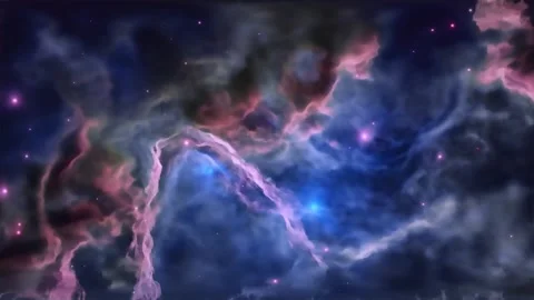 Space galaxy nebula stars motion deep exploration background Stock Footage 340449403