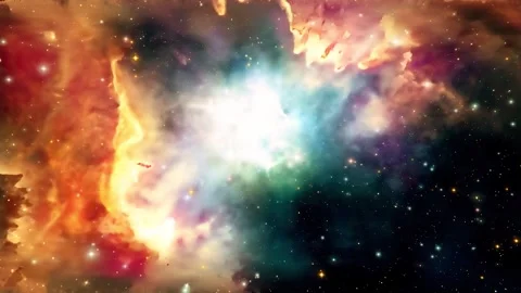 Space galaxy nebula stars motion deep exploration background Stock Footage 340449424