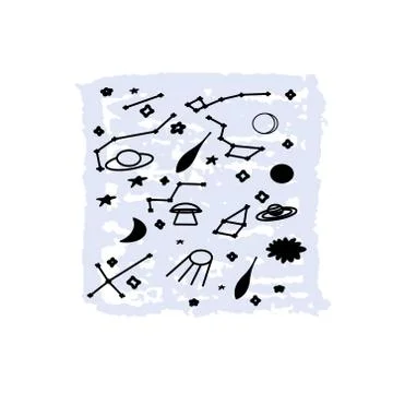 Space Galaxy pattern, print, template illustration. Stock Illustration