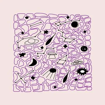 Space Galaxy pattern, print, template illustration. Stock Illustration