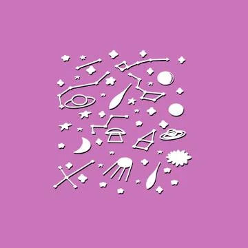 Space Galaxy pattern, print, template illustration. Stock Illustration