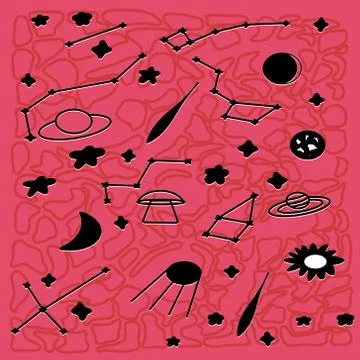 Space Galaxy pattern, print, template illustration. Stock Illustration