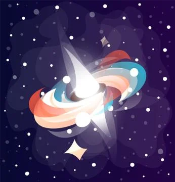 Space game elements, illustration of bright splash, concept of creation planet Illustrazione stock
