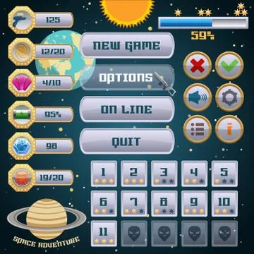 Space game interface design イラスト素材