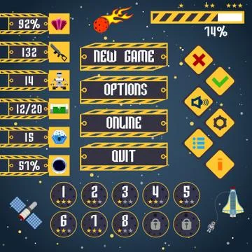Space game interface Stock Illustration