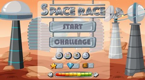 Space game start background Illustrazione stock