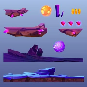 Space game ui design creation kit. Stock Illustration