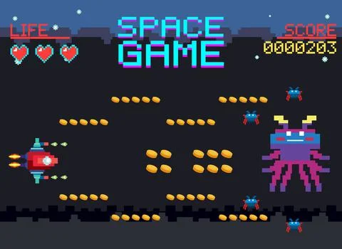 Space game user interface template Ilustración de archivo