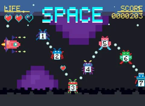 Space game user interface template Ilustración de archivo