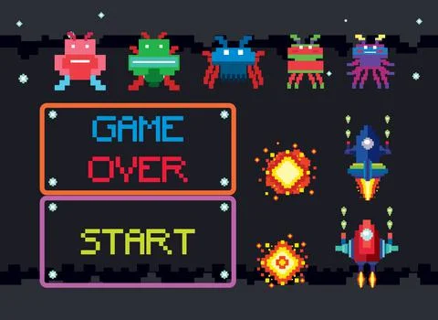 Space game user interface template Ilustración de archivo