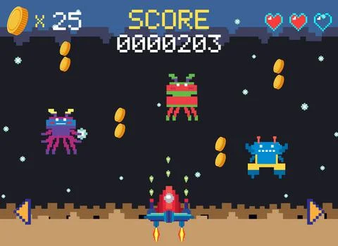 Space game user interface template Illustrazione stock