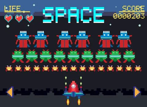 Space game user interface template Ilustración de archivo