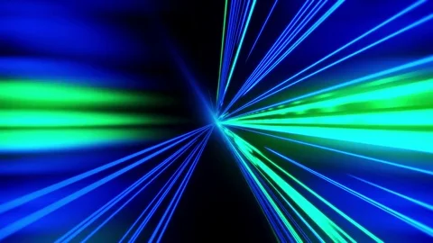 Space Gates. Space Odyssey. Speed motion on the neon glowing road at dark. Stock Footage 81365428