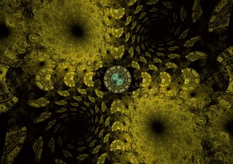 Space geometry. Dynamic flowing forms with spirals. Stock Illustration