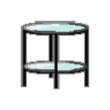 Space glass table pixel art vector illustration Stock Illustration
