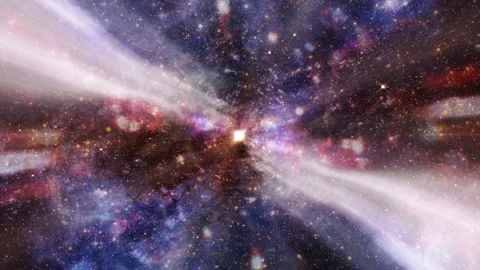 Space glow star exploration through outer space Stock Footage 195394310