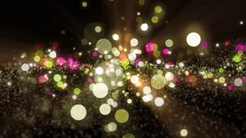 Space gold background with particles. Space golden dust with stars on black b Stock Footage 82450618