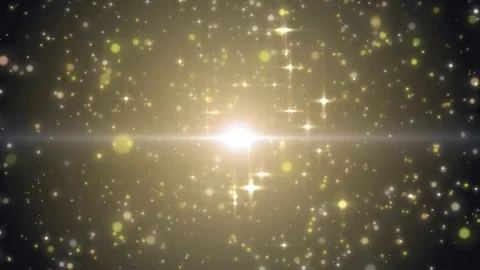 Space gold background with particles. Space golden dust with stars. Sunlight  Видео 82475363