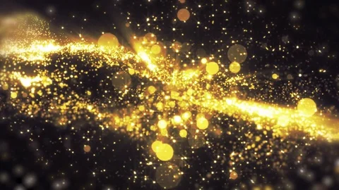 Space gold background with particles. Space golden dust with stars. Sunlight  Video stock 82477016