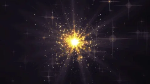 Space gold background with particles. Space golden dust with stars on black b 스톡 동영상 82521807
