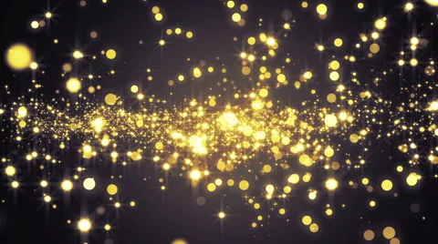 Space gold with particles and waves. Video stock 64819966