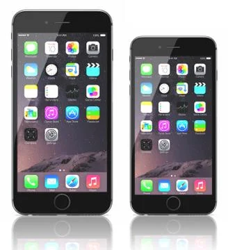 Space gray iphone 6 plus and iphone 6 스톡 일러스트