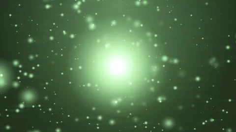 Space green background with particles. Video stock 60122291