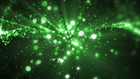 Space green background with particles. Stock Footage 71263752