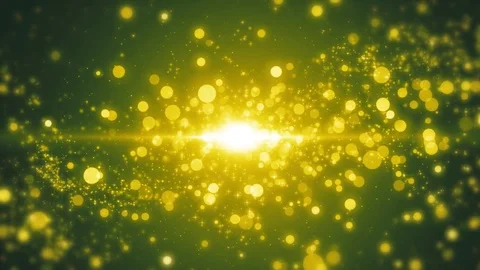 Space green background with particles. Space lime dust with stars. Sunlight o 库存影片 82448649